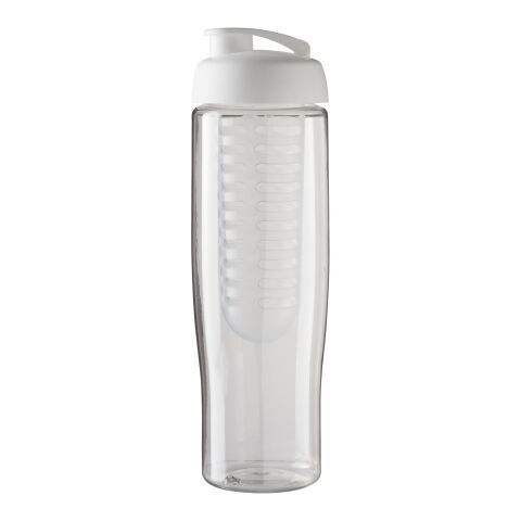 Bidón deportivo e infusor con Tapa Flip de 700 ml H2O Tempo® Transparente-Blanco | sin montaje de publicidad | no disponible | no disponible