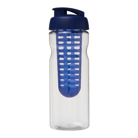 Bidón deportivo e infusor con Tapa Flip de 650 ml H2O Base® Transparente-Azul | sin montaje de publicidad | no disponible | no disponible