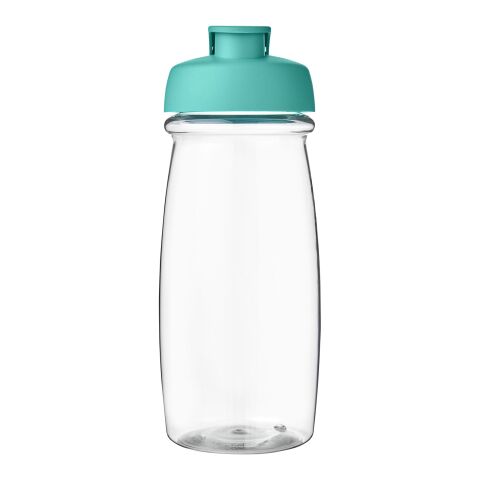 Bidón deportivo con Tapa Flip de 600 ml H2O Pulse® Transparente-Azul aqua | sin montaje de publicidad | no disponible | no disponible