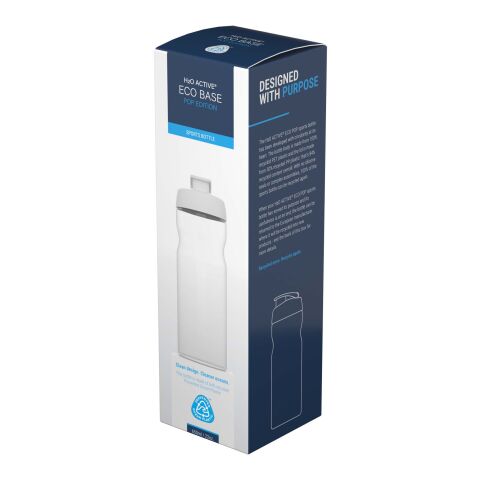 Bidón deportivo con tapa Flip de 650&nbsp;ml "H2O Eco" Blanco marfil-Negro intenso | sin montaje de publicidad | no disponible | no disponible