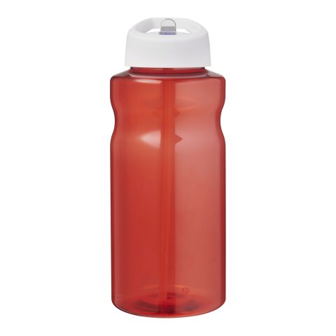 Bidón deportivo con tapa con boquilla de 1 litro &quot;H2O Active® Eco Big Base&quot; Rojo-Blanco transparente | sin montaje de publicidad | no disponible | no disponible