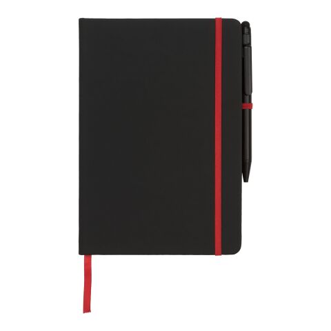 Libreta A5 perfilada en color y con bolígrafo stylus &quot;Noir Edge Medium&quot; Estándar | Negro intenso-Rojo | sin montaje de publicidad | no disponible | no disponible