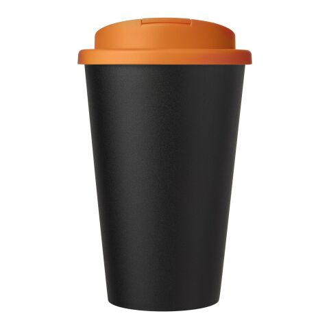 Vaso reciclado de 350 ml con tapa a prueba de derrames &quot;Americano® Eco&quot; Naranja-Negro intenso | sin montaje de publicidad | no disponible | no disponible