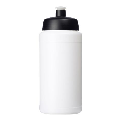 Bidón deportivo reciclado de 500 ml "Baseline" Blanco-Negro intenso | sin montaje de publicidad | no disponible | no disponible
