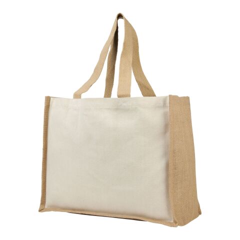 Bolsa Tote para compras de lona y yute de 340 g/m² &quot;Varai&quot; Estándar | Natural-Natural | sin montaje de publicidad | no disponible | no disponible | no disponible