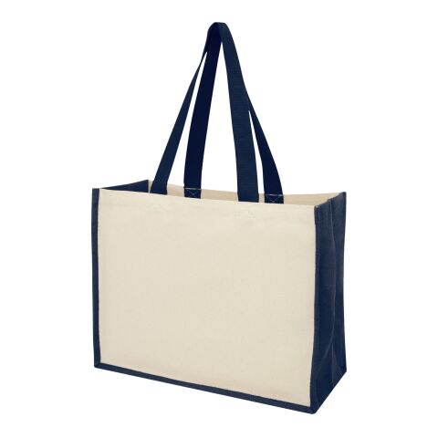 Bolsa Tote para compras de lona y yute de 340 g/m² "Varai" Azul marino