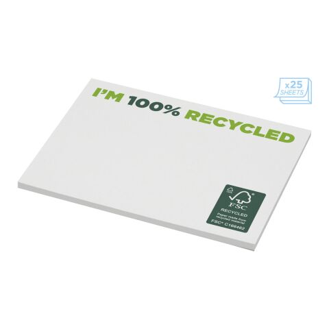 Bloc de notas adhesivas de papel reciclado de 100 x 75 mm &quot;Sticky-Mate®&quot; Blanco | 25 pages | sin montaje de publicidad | no disponible | no disponible