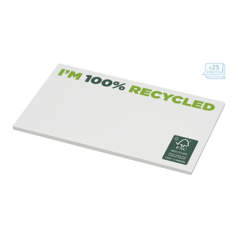 Bloc de notas adhesivas de papel reciclado de 127 x 75 mm &quot;Sticky-Mate®&quot; Blanco | 25 pages | sin montaje de publicidad | no disponible | no disponible