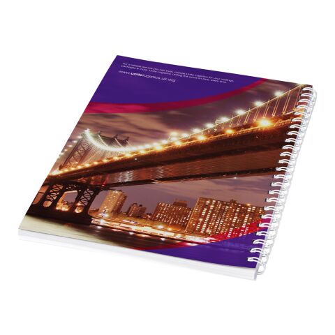 Cuaderno con espiral A4 con cubierta trasera impresa &quot;Desk-Mate®&quot; Blanco | 50 pages | sin montaje de publicidad | no disponible | no disponible