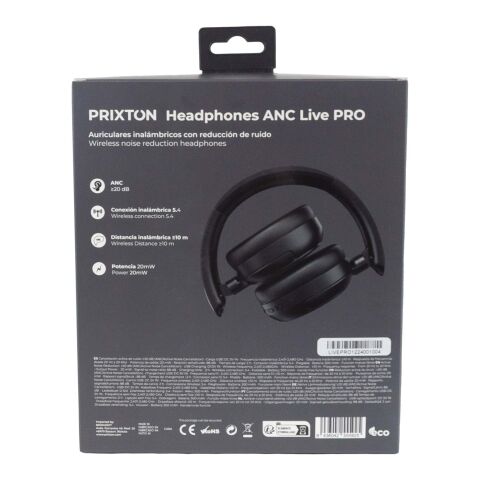 Auriculares inalámbricos ANC Bluetooth® Prixton Live Pro Estándar | Negro intenso | sin montaje de publicidad | no disponible | no disponible