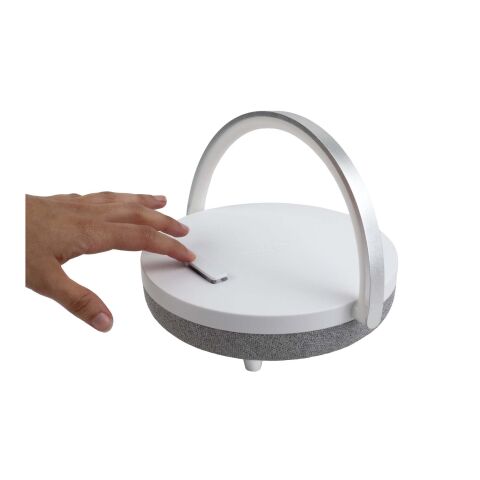 Altavoz Bluetooth® 4 en 1 de 10 W con luz LED y base de carga inalámbrica &quot;Prixton&quot; Estándar | blanco | sin montaje de publicidad | no disponible | no disponible