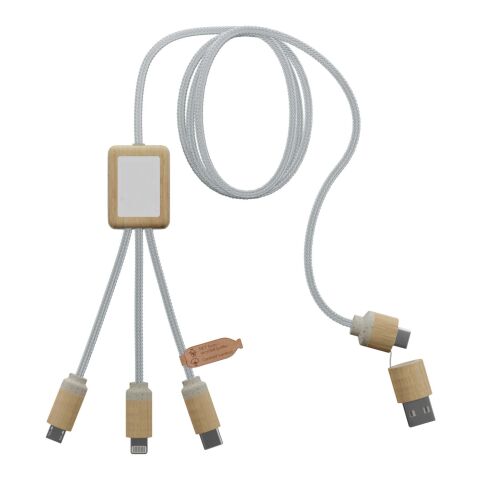 Cable de carga 5 en 1 &quot;SCX.design C49&quot; Estándar | Marrón claro | sin montaje de publicidad | no disponible | no disponible