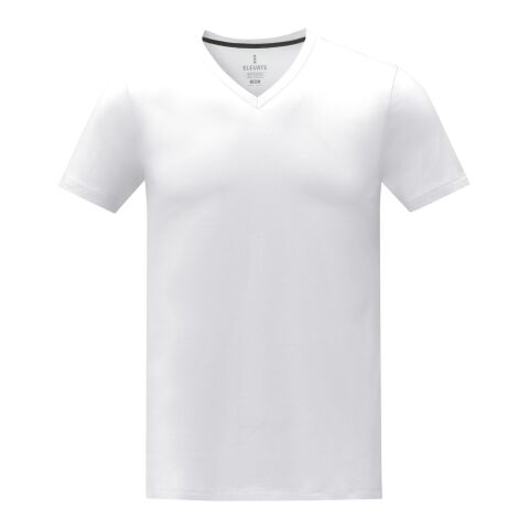 Camiseta de manga corta y cuello en V para hombre "Somoto" Blanco | S