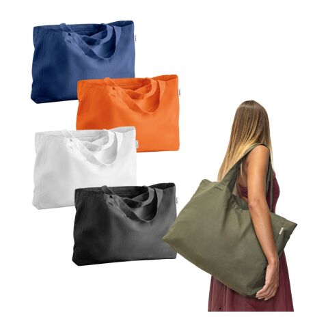 CAMDEN. Bolsa de algodón (50%), algodón reciclado (30%) y poliéster (20% rPET) (280 g/m²) Negro | sin montaje de publicidad