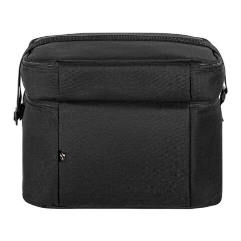 CANCUN LARGE. Bolsa térmica de poliéster reciclado 600D, con correa de cincha ajustable Negro | sin montaje de publicidad