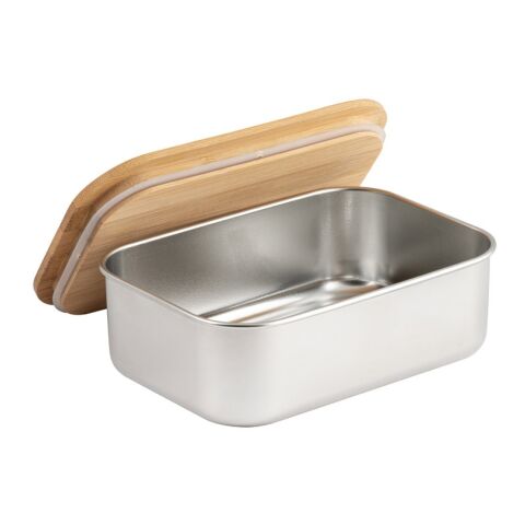 SHINO. Fiambrer. Recipiente hermético de acero inoxidable y tapa de bambú Beige | sin montaje de publicidad