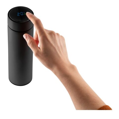 ROSSI. Botella termo aislada al vacío de 470 mL Negro | sin montaje de publicidad