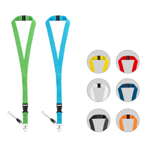 MURRAY. Lanyard de poliéster con mosquetón metálico Negro | sin montaje de publicidad