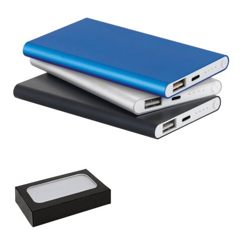 MARCET. Power bank slim 4&#039;000 mAh, fabricado en aluminio reciclado (100% rAL) y ABS reciclado (100% rABS) Negro | sin montaje de publicidad