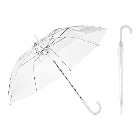 NICHOLAS. Paraguas POE transparente con apertura automática Blanco | sin montaje de publicidad