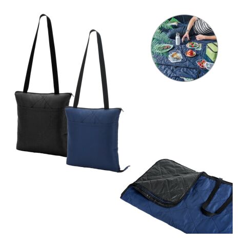 GRADY. Manta de picnic plegable de rPET y PEVA Negro | sin montaje de publicidad