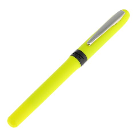 BIC® Grip Roller Amarillo-gris claro | tinta negra | Impresión De Pantalla 1 color | Capuchón-contraclip  | 15.00 mm x 25.00 mm