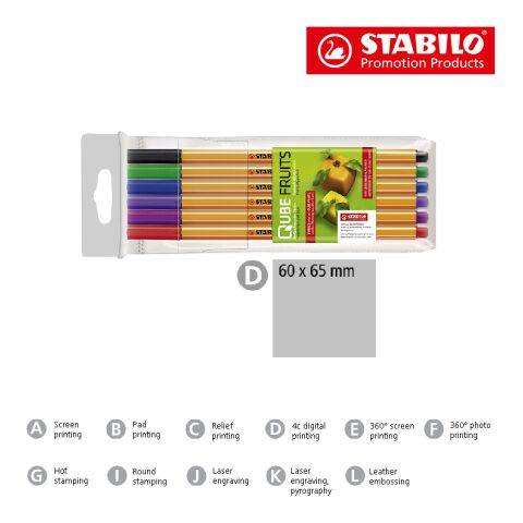 STABILO point 88 Set de 6 rotuladores de punta fina cuatricromía