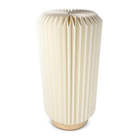 Lámpara LED de papel plegable Coollux Aurora Tall sobre base de madera, 32cm Natural | sin montaje de publicidad | no disponible | no disponible