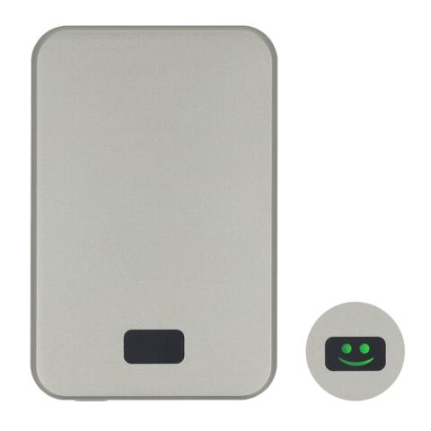 Xoopar Smile Wireless Mirror Powerbank Compatible con MagSafe 5000mAh gris claro | Grabado | back | 60 mm x 75 mm