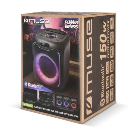 M-1803 | Altavoz de fiesta Muse con micrófono 150W Negro | sin montaje de publicidad | no disponible | no disponible | no disponible
