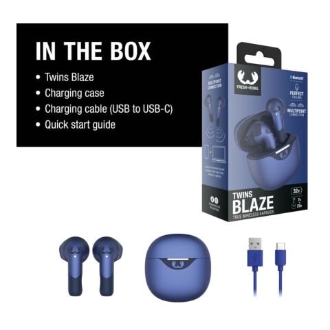 3TW2200 I Fresh &#039;n Rebel Twins Blaze - True Wireless earbuds with ENC Azul / Blanco | sin montaje de publicidad | no disponible | no disponible