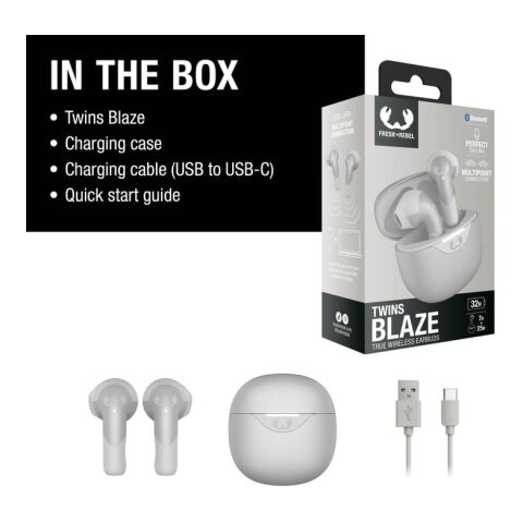 3TW2200 I Fresh 'n Rebel Twins Blaze - True Wireless earbuds with ENC gris claro