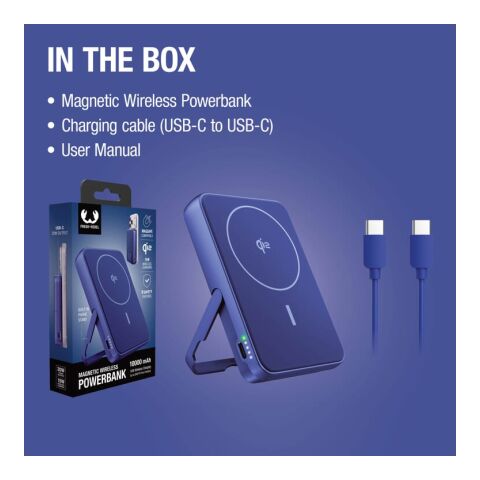 Fresh 'n Rebel Powerbank inalámbrica 10000 mAh compatible con MagSafe Azul / Blanco