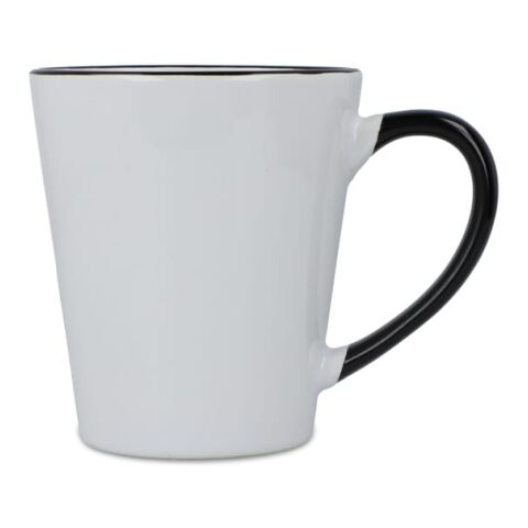 Taza subli Melbourne borde y asa de color 300ml Blanco-Negro | sin montaje de publicidad | no disponible | no disponible | no disponible