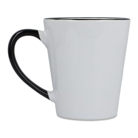 Taza subli Melbourne borde y asa de color 300ml Blanco-Negro | sin montaje de publicidad | no disponible | no disponible | no disponible