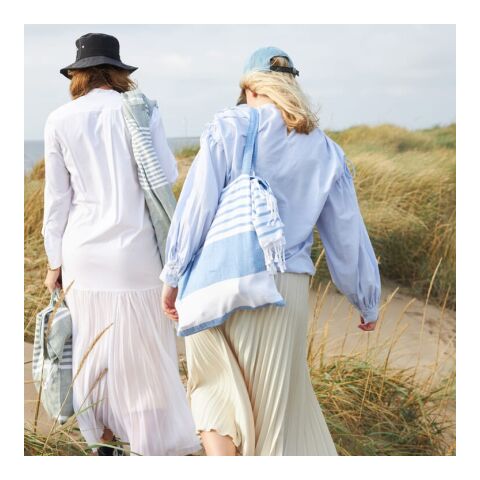 Sagaform Bolsa de algodón Ella Hamam 41x38 cm Azul / Blanco | sin montaje de publicidad