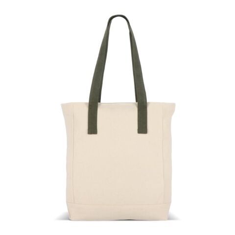Bolsa carrier Canvas InSideOut Reuuz 33 x 42 x 10 cm Ecru-Verde oliva | sin montaje de publicidad | no disponible | no disponible