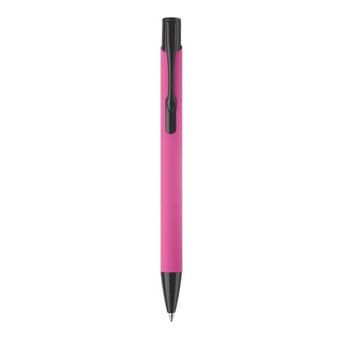 Bolígrafo Alicante tacto suave Rosa-Negro | Grabado | 90 grados del clip | 87 mm x 8 mm | no disponible