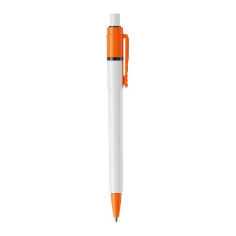 Bolígrafo Baron Colour opaco Blanco-Naranja | Impresión De Pantalla 1 color | 270 grados del clip | 45 mm x 25 mm | no disponible