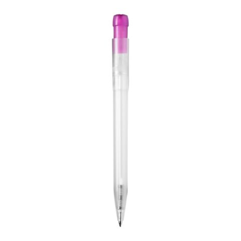 Bolígrafo Ingeo TM Pen Clear transparente Rosa | Impresión De Pantalla 1 color | 180 grados del clip | 45 mm x 25 mm | no disponible