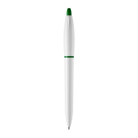 Bolígrafo S! opaco Blanco-Verde | Tampografía 1 color | on the clip | 30 mm x 5 mm | no disponible