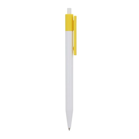 Bolígrafo Kuma color opaco Blanco-Amarillo | Impresión De Pantalla 1 color | en el cuerpo alineado con el clip | 45 mm x 25 mm | no disponible