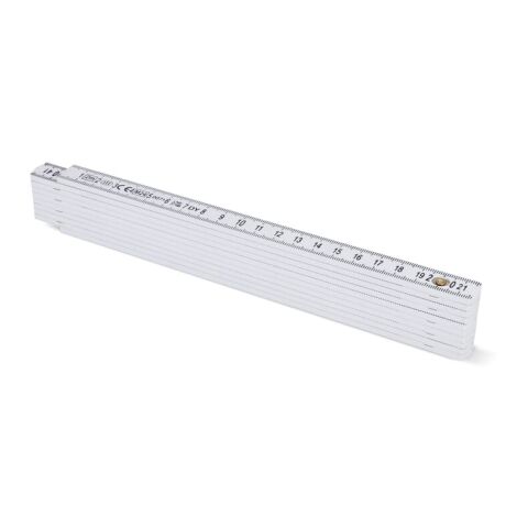 Regla plegable calibrada de 2 m Blanco | Tampografía 1 color | cara 1 | 65 mm x 18 mm