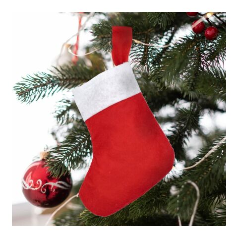 Medias de Navidad de fieltro 24cm Blanco-Rojo / Blanco | sin montaje de publicidad | no disponible | no disponible