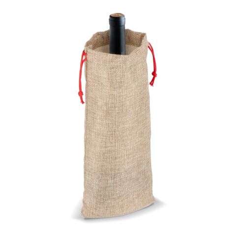 Estuche de vino estilo yute 14x34cm Natural | sin montaje de publicidad | no disponible | no disponible