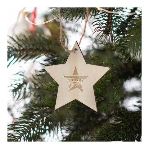 Adorno navideño de madera en forma de estrella Natural | sin montaje de publicidad | no disponible | no disponible