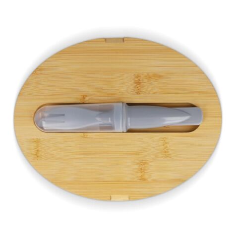 Lonchera R-PP y bambú con cubiertos - 1L Gris | sin montaje de publicidad | no disponible | no disponible | no disponible