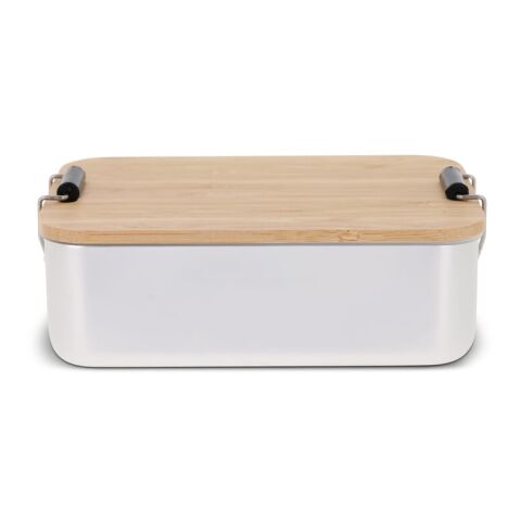 Fiambrera de aluminio con tapa de bambú Plata | sin montaje de publicidad | no disponible | no disponible | no disponible