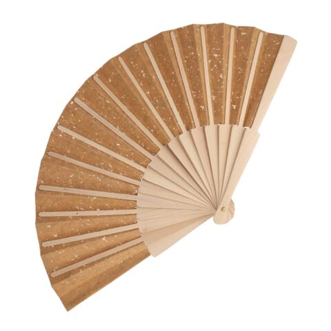 Abanico de mano madera y corcho Natural | sin montaje de publicidad | no disponible | no disponible