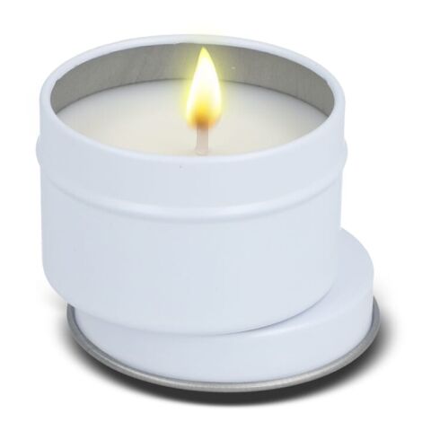 Vela aromática Dhyana a base de plantas en lata reciclada Blanco | sin montaje de publicidad | no disponible | no disponible